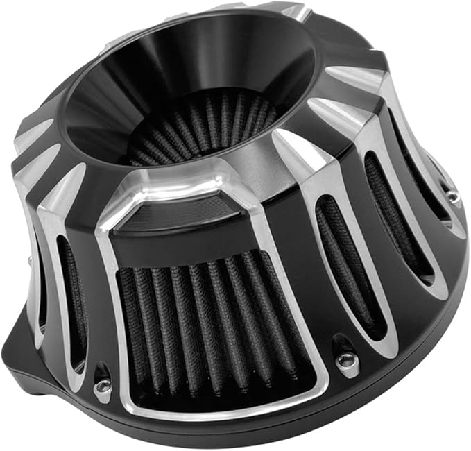 Air Filter Motorcycle Intake Cleaner Cnc Cut Kit Black for Harley Model Touring Street Glide 2008-2016 Softail 2016-2017 Fitment - C