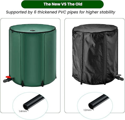 Goplus 53 Gallon Collapsible Rain Barrel, Portable Rain Barrels to Collect Rainwater from Gutter, Rainwater Collection System, Water Storage Tank Catcher Container with Filter Spigot