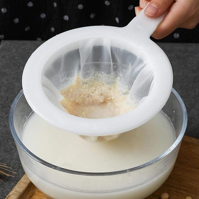 Kitchen Ultra-Fine Nylon Mesh Strainer I Plastic Sieve Fine Mesh Filter Spoon For Soy Milk Coffee Filter Milk Yogurt Juice Kefir Honey Wine coladores de cocina Kitchen Gadgets (100 Mesh)
