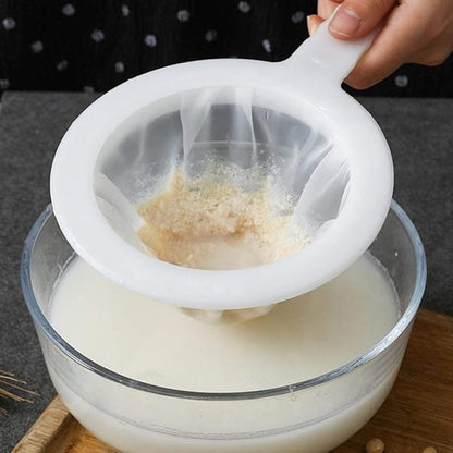 Kitchen Ultra-Fine Nylon Mesh Strainer I Plastic Sieve Fine Mesh Filter Spoon For Soy Milk Coffee Filter Milk Yogurt Juice Kefir Honey Wine coladores de cocina Kitchen Gadgets (100 Mesh)