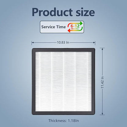 PR1 replacement filter, suitable for MOOKA air purifier 2 pcs of particle air filters,by 4 washable pre-filters, effectively filters, compatible MOOKA PR1