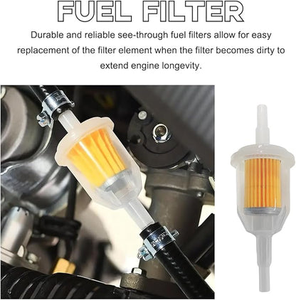 2 PCS Gas Inline Fuel Filters with Magnet, Inline Gas Fuel Filter for Motorcycle Lawn Mower Small Engine, 1/4" and 5/16" Fuel Filter Fit Snowmobiles, Tractors, Car Accessories (2PCS)
