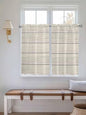 Vintage Country Wooden Board Window Valance Curtains, Gradient Wood Grain Line Light Filtering Kitchen Valance with 3-inch Rod Pocket for Living Room Bathroom Bedroom,2 Panel,42x45In