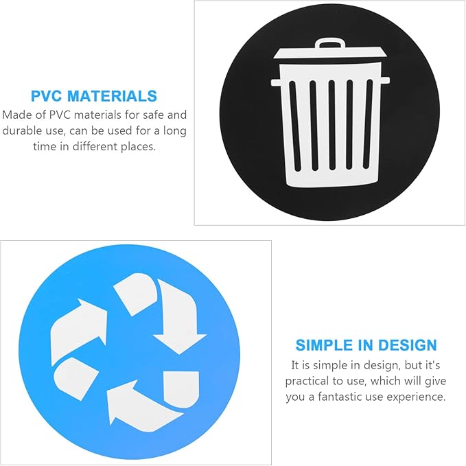 Zerodeko 12pcs Garbage Sorting Stickers for Trash Can Self-Adhesive Recycling Labels for Home Use Decals for Easy Waste Classification