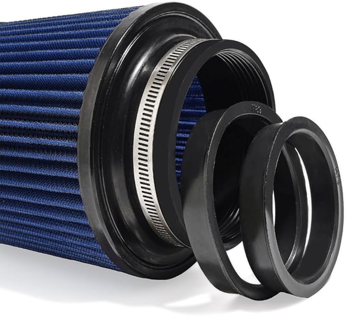 3" 3.5" 4" Inlet Car Replacement Cold Air Intake Filter 76mm 89mm 102mm 3 Sizes in 1 High Flow Performance Cone Air Filter (Blue)
