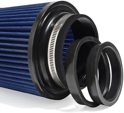 3" 3.5" 4" Inlet Car Replacement Cold Air Intake Filter 76mm 89mm 102mm 3 Sizes in 1 High Flow Performance Cone Air Filter (Blue)