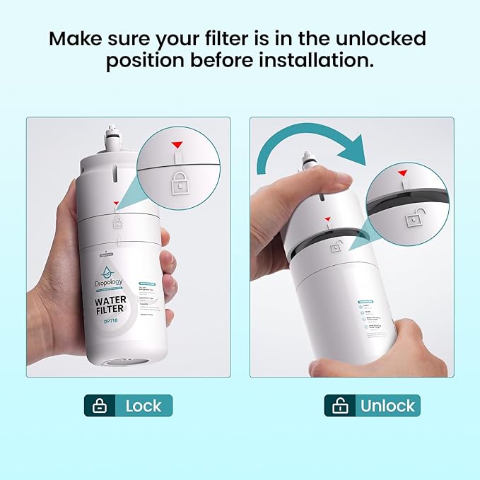 Dropology EDRARXD1 Refrigerator Water Filter Replacement Compatible with EDRARXD1, Filter A, EDRARXD1B, W11569863, WHRARXD1, Water Filter (Pack of 2)