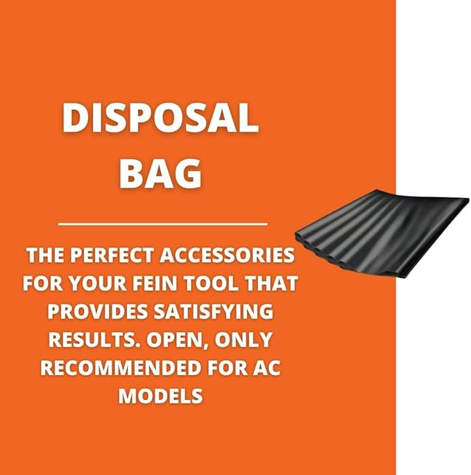 Fein Disposable Bags for Efficient Dust Collection in Turbo AC Wet/Dry Dust Extractors - High-Capacity, Tear-Resistant Material, Open, 5-Pack - 31345063010