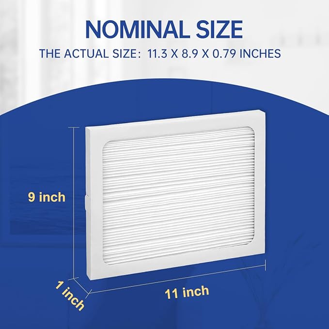 9 x 11 x 1 Dehumidifier Filter MERV 13 Compatible with Santa Fe Compact2, Compact70, Ultra70 Dehumidifier, UA 65H, # 4029748 Dehumidifiers Replacement Parts (4-Pack)