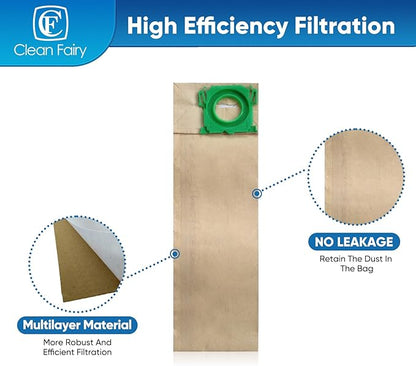 CF Clean Fairy 20pack Vacuum Filter Bags Compatible with Windsor Sensor S12 S15 XP12 XP15 XP18 SR12 SR15 SR18 Versamatic Plus And Sebo C G&X series Replacement for 5300REP