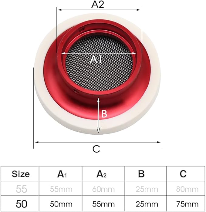 Carburetor 50mm Air Filter Cleaner Velocity Stack Modified Intake with Sponge Filter Steel Mesh Washable Resuable for PWK21-30mm PE Short Fast Intake Suggest for Small Displacement (Red New,50mm)