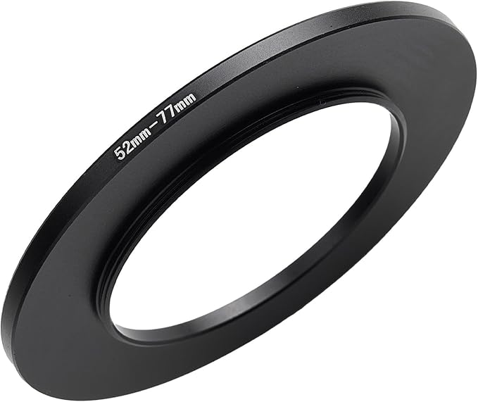 52mm to 77mm Step Up Ring Filter Adapter Black Metal Step up Adapter Rings Compatible with All Brand UV CPL ND Camera Lens Filter Step Down Ring (52mm-77mm)