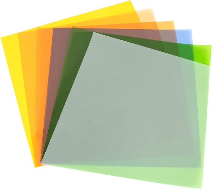 Selens 20pcs Color Gel Filter for Lighting Effect, 10x10 Inches Photography Color Correction Kit for Photo Video Studio, 20 Assorted Colors, Lighting Filters Transparent Color Sheet Filter Sheet Gels