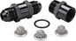 8AN Inline Fuel & Oil Feed Filter Set with 30 80 150 Micron Elements Aluminum Black