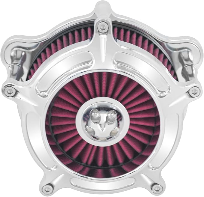 HDBUBALUS Motorcycle CNC Spike Air Cleaner Air Filter Intake System Filter (D-For M8 Touring 17-23,Trike 17-25,Softail 18-24)