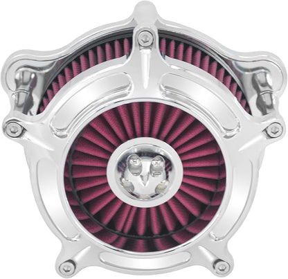 HDBUBALUS Motorcycle CNC Spike Air Cleaner Air Filter Intake System Filter (D-For M8 Touring 17-23,Trike 17-25,Softail 18-24)