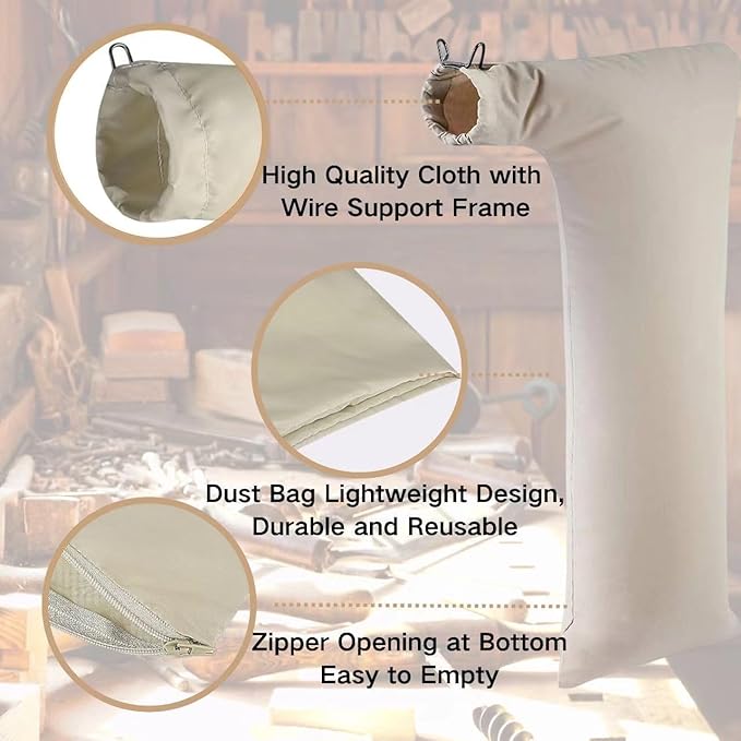 Table Saw Dust Collector Bag (Fits 10" Table Saws with 2.5" Dust Port) Compatible with Table Saws Belt Sander with 2.5 In Dust Port