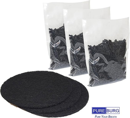 PUREBURG ECO 5 Odor Absorbing Carbon Refills Pack Compatible with Vitamix FoodCycler Model : ECO 5, Collecton Lid Filter Carbon Filters