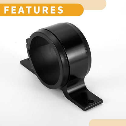 1pcs 58mm Universal Fuel Filter Mounting Bracket - Car Fuel Pump Clamp Holder - Aluminum Alloy Black