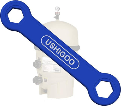 2in1 Drain Plug & Shell Nut Hand Wrenches for Compatible with Pentair Pool Filter - Easy Removal Tool Fits FNS Filters, Clean & Clear, Cartridge, Valve, Relief, Winterizing, Installation-Blue