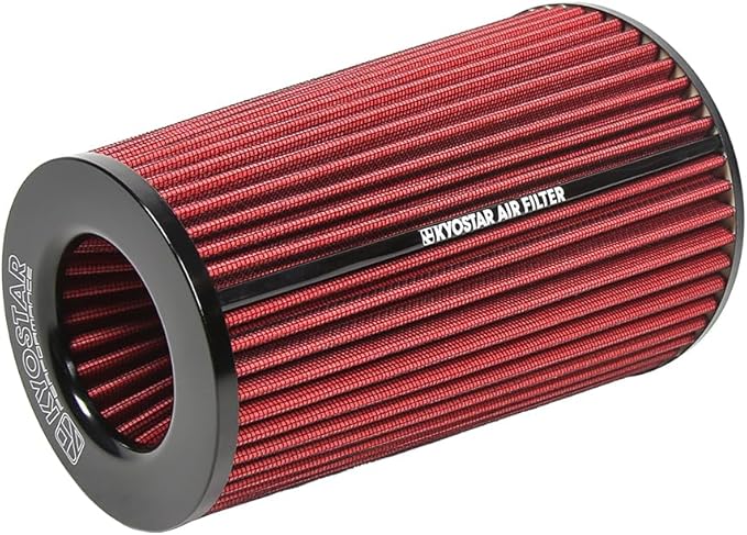 Universal 3/3.5/4" (75/89/100mm) High-Flow Air Filter, Reusable Cone Cold Air Intake, High Performance, Clamp-On Car High Flow Air Kit, Flange Diameter: 3/3.5/4 Inch, Height: 10 Inch, RED