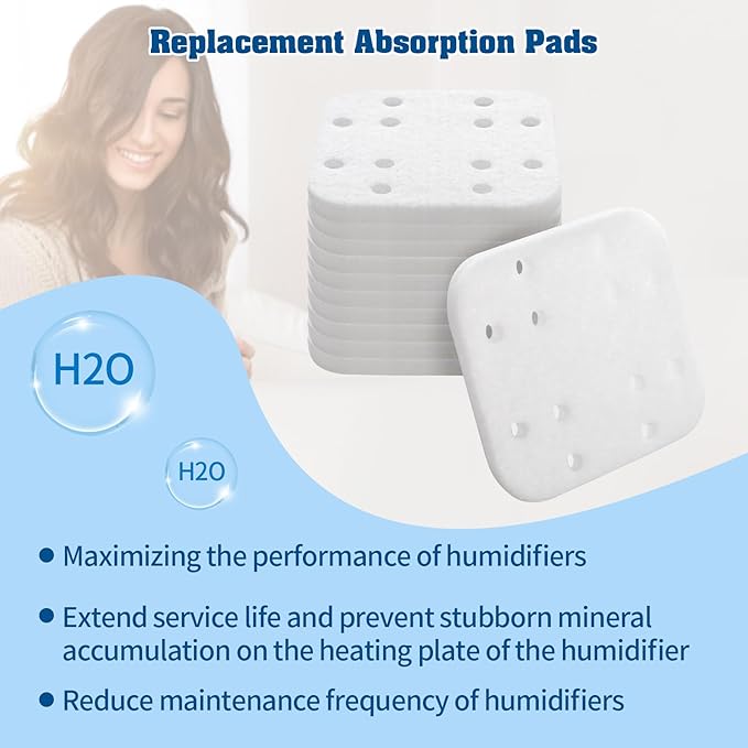 36-Pack Mineral Absorption Pads Compatible with LEVOIT Humidifier Replacement Filter Compatible with LV600S,LV600HH,OasisMist450S
