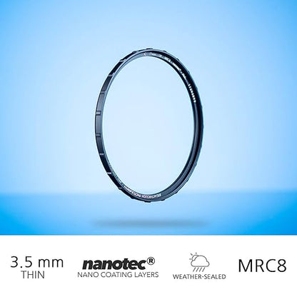 77mm X2 UV Filter for Camera Lenses - UV Protection Photography Filter with Lens Cloth - MRC8, Nanotec Coatings, Ultra-Slim, Traction Frame, Weather-Sealed by Breakthrough Photography