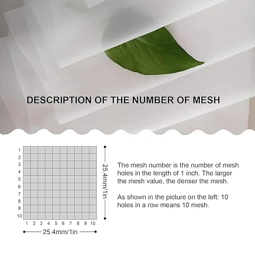 Nylon Mesh Fabric, 60 80 100 120 200 250 300 350 400 500 Mesh Filter, Reusable Strainer Cloth for Wine Juice Fresh Milk(1m x 1m) (500 mesh)
