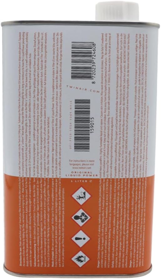 Liquid Power Air Filter Oil (1 Liter) - High Performance Blue Formula for Superior Dust Trapping, Waterproof Protection on Foam Filters for Motocross, Dirt Bikes, ATVs, & Powersports Engines
