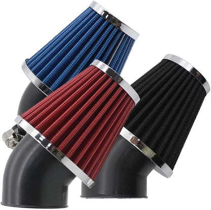High Performance 48mm Motorcycle Air Filter, Dirt Bike Air Filter Compatible with HONDA YAMAHA SUZUKI ATV SSR TTR Dirt Bike, Inlet ID 48mm-Red