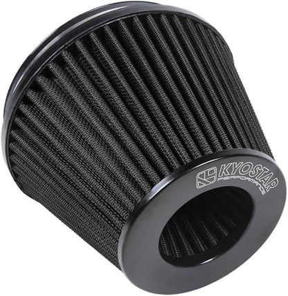 KYOSTAR Universal 6" (152mm) High-Flow Air Filter, Reusable Cone Cold Air Intake, High Performance, Washable, Clamp-On Car High Flow Air Kit, Flange Diameter: 6 Inch, Filter Height: 6.2 Inch, Black