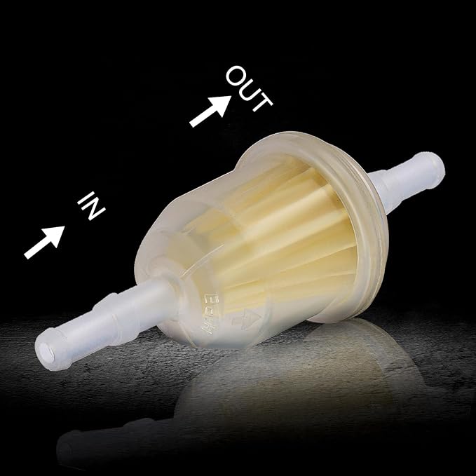 AM116304 Fuel Filter for John Deere GY20709 for Kohler 25 050 22-s for Gravely 21541500 for 1/4" and 5/16" Fuel Line Replaces 71-5960 Pack of 5 with 10 Clamps