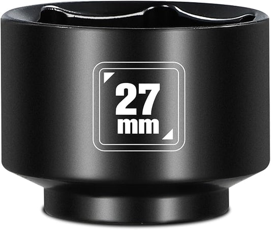 BLACKROBOT 27mm Low Profile Oil Filter Socket, 3/8" Drive 6-Point Oil Filter Cap Remover and Installer Tool, Chrome Vanadium Steel