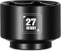 BLACKROBOT 27mm Low Profile Oil Filter Socket, 3/8" Drive 6-Point Oil Filter Cap Remover and Installer Tool, Chrome Vanadium Steel