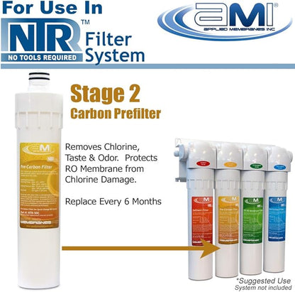 Carbon Pre-Filter for Applied Membranes NTR RO System | NTR-50C Replacement Water Filter Stage 2 for NTR-RO-50