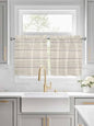 Vintage Country Wooden Board Window Valance Curtains, Gradient Wood Grain Line Light Filtering Kitchen Valance with 3-inch Rod Pocket for Living Room Bathroom Bedroom,2 Panel,27.5x24In