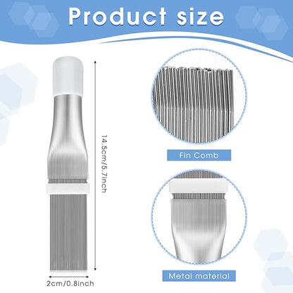 Boao 3 Pcs Ac Coil Cleaner Brush Fin Comb Double Sided Refrigerator Air Conditioner Evaporator Condenser Coil Stainless Steel Mini Split Brush Cleaning Kit HVAC Straightener for Ac Unit