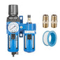 NANPU 3/4" NPT Compressed Air Filter Regulator Lubricator Combo, Water/Oil Trap Separator - Gauge(0-150 psi), Poly Bowl, Manual Drain, Bracket - AC4010-06M