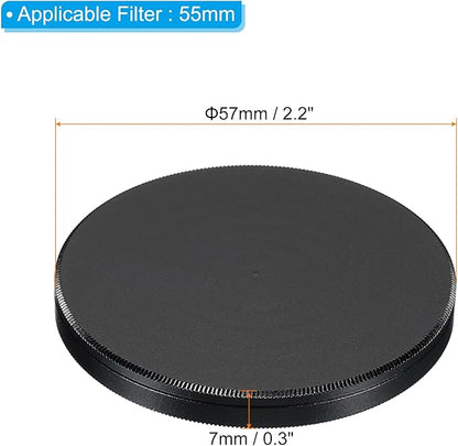 PATIKIL 55mm Lens Cap, Camera Lens Cap Cover Universal Lens Filter Stack Cap Front Metal Protective Case Cover with Cleaning Cloth for Photography Camera Filter