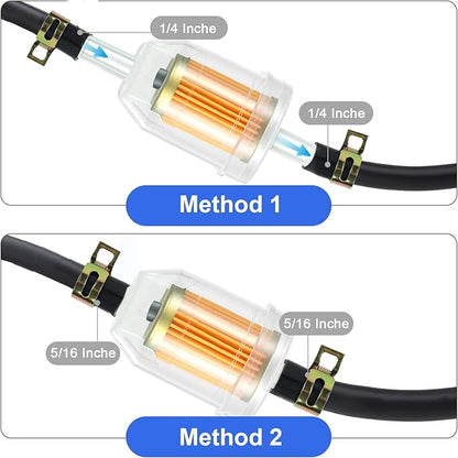 20 PCS 1/4 Inch and 5/16 Inch Gas Inline Fuel Filters with Magnet for Kawasaki, Kohler, John Deere, Lawn Mower, Small Engine, Upgrade Universal Replacement Fuel Filter with 20 Clips