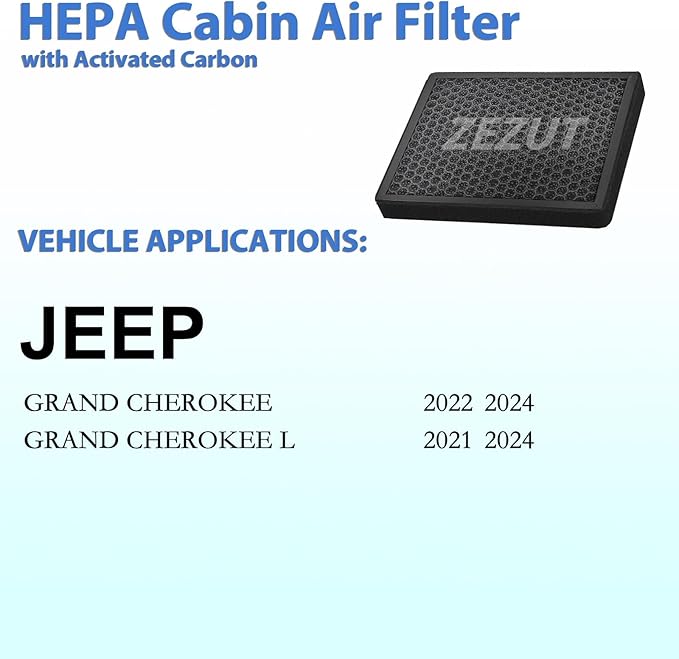 Cabin Air Filter CF12935, Compatible with Jeep Grand Cherokee (2022-2024) and Grand Cherokee L (2021-2024), Not for 2021 Grand Cherokee or 2022 Grand Cherokee WK