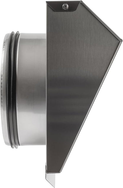 Vent Systems 8" Inch Exhaust Vent Cover with Rubber Gasket - Stainless Steel - Robust Weatherproof Outdoor Air Exhaust Box - Duct or Surface Mounting - Rain and Snow Protection