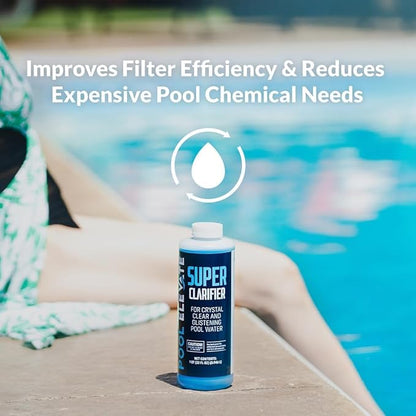 Pool Clarifier Ultimate Clarity Booster - Pool Clarifier for Crystal Clear Water, Fast Acting & Long Lasting, Reduces Cloudiness & Enhances Filter Performance, Safe for All Pools, 32 oz Pack of 3