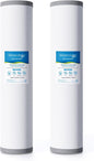 Waterdrop Whole House Water Filter, Carbon Filter, Reduce Iron & Manganese Filter Cartridge, Replacement for, Any 20" x 2.5" System, 5 Micron, 2 Pack