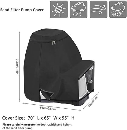 Waterproof Pump Cover - Protective Outdoor Motor Shield, Heavy Duty Pool Equipment Enclosure | Leakproof Sand Filter Protective Cover, All-Season UV-Resistant Case, Durable Weather Guard for Yard