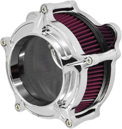 HDBUBALUS Motorcycle Air Filter Cleaner Intake Filter System Kit (B-For Touring 00-07/ Dyna 00-17,Softail 00-15)