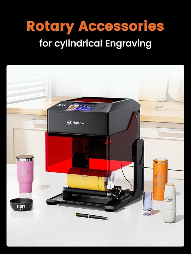 AlgoLaser 10W Portable Laser Engraver Machine: Smart Laser Engraver/Cutter with 3.5" Touchscreen & 2.0 AlgoOS System - Hand Draw/Wireless Transmission/Offline - Laser Engraving for Wood,Metal,Glass