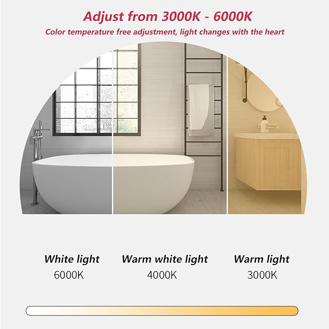 Irregular Bathroom Mirror with LED Lights, Wall Mounted Mirror with Touch Switch and Demister Pad, Drop Shape Decorative Mirror, 3 Colors Dimmable Lighting(A,15.7 * 23.6in/40 * 60cm)