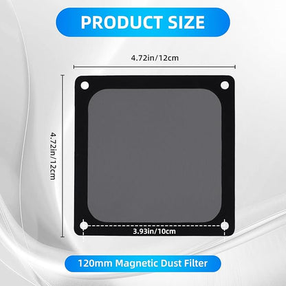 120mm Fan Dust Filter Mesh Compatible for Computer Cooler/PSU/Routers Nylon Mesh,Frame PC Fan Dust Meshes Cooler Filter Dustproof Computer Fan Grills (120 * 120mm,4pcs)