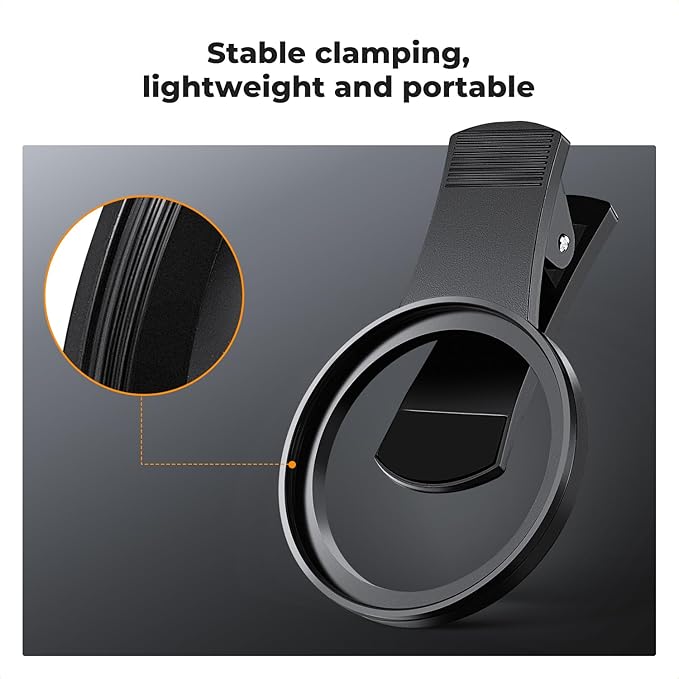 K&F CONCEPT 67mm Clip-on CPL Phone Camera Lens Filter Kit, Circular Polarizer Polarizing Filter Compatible with iPhone 16 15 14 13 12 11